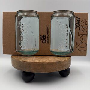 Diet Coke Coca-Cola Recycled Glass Can Tumbler Set of 2 Vidrios San Miguel NEW